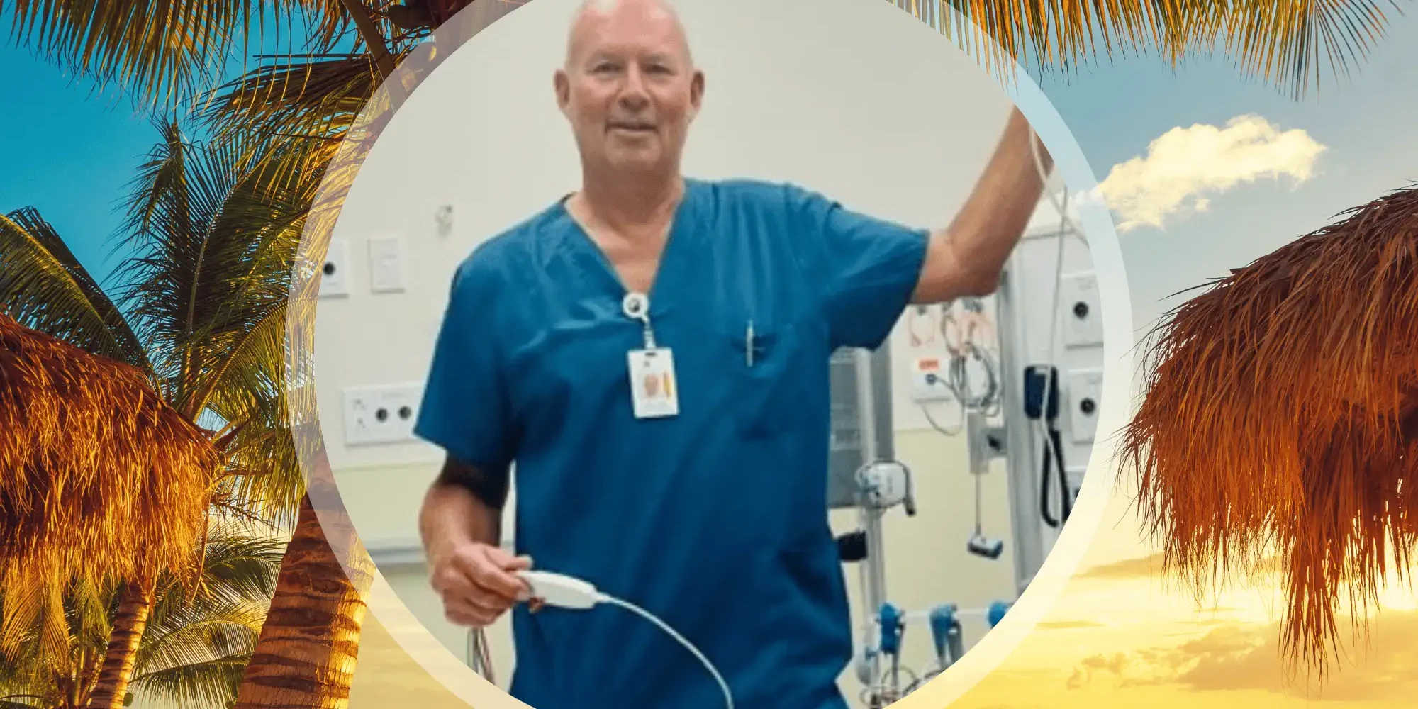 Peter Rutjes als verpleegkundige op de Spoedeisendehulp van Aruba
