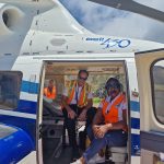 Helikopter transport op Saba